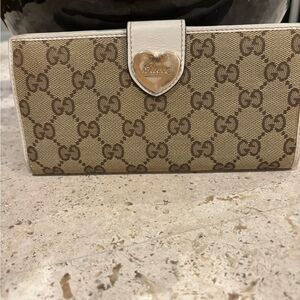 Gucci Tan and Brown GG Pattern Continental Wallet